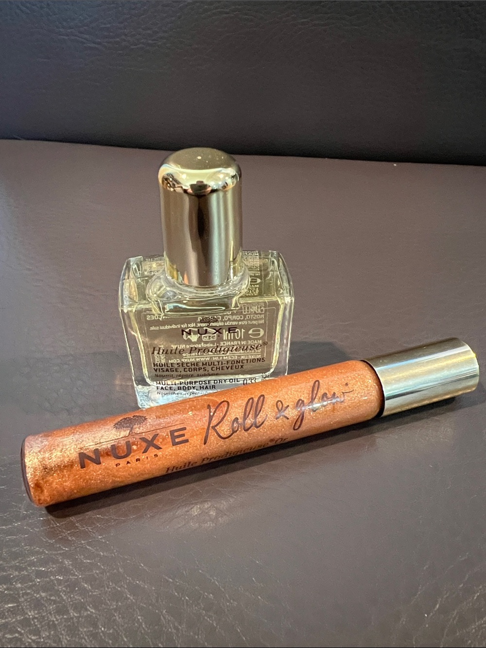 Nuxe gift duo dry oil and roll & glow
